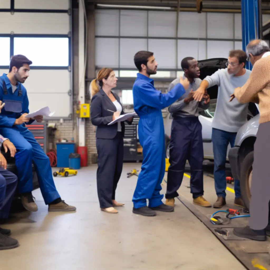 Fix Wheel Suomi -henkilöstö työskentelee yhdessä modernilla korjaamolla