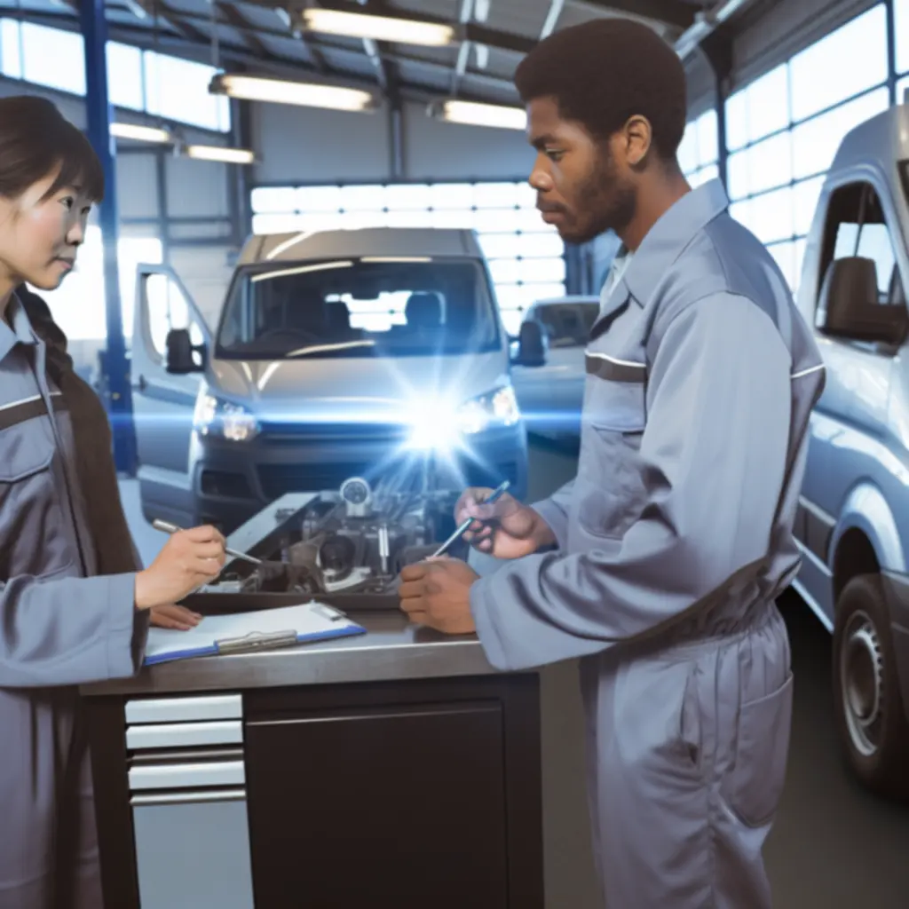 Fix Wheel Suomi -mekaanikot tarkastamassa yritysajoneuvoa modernin diagnostiikan avulla