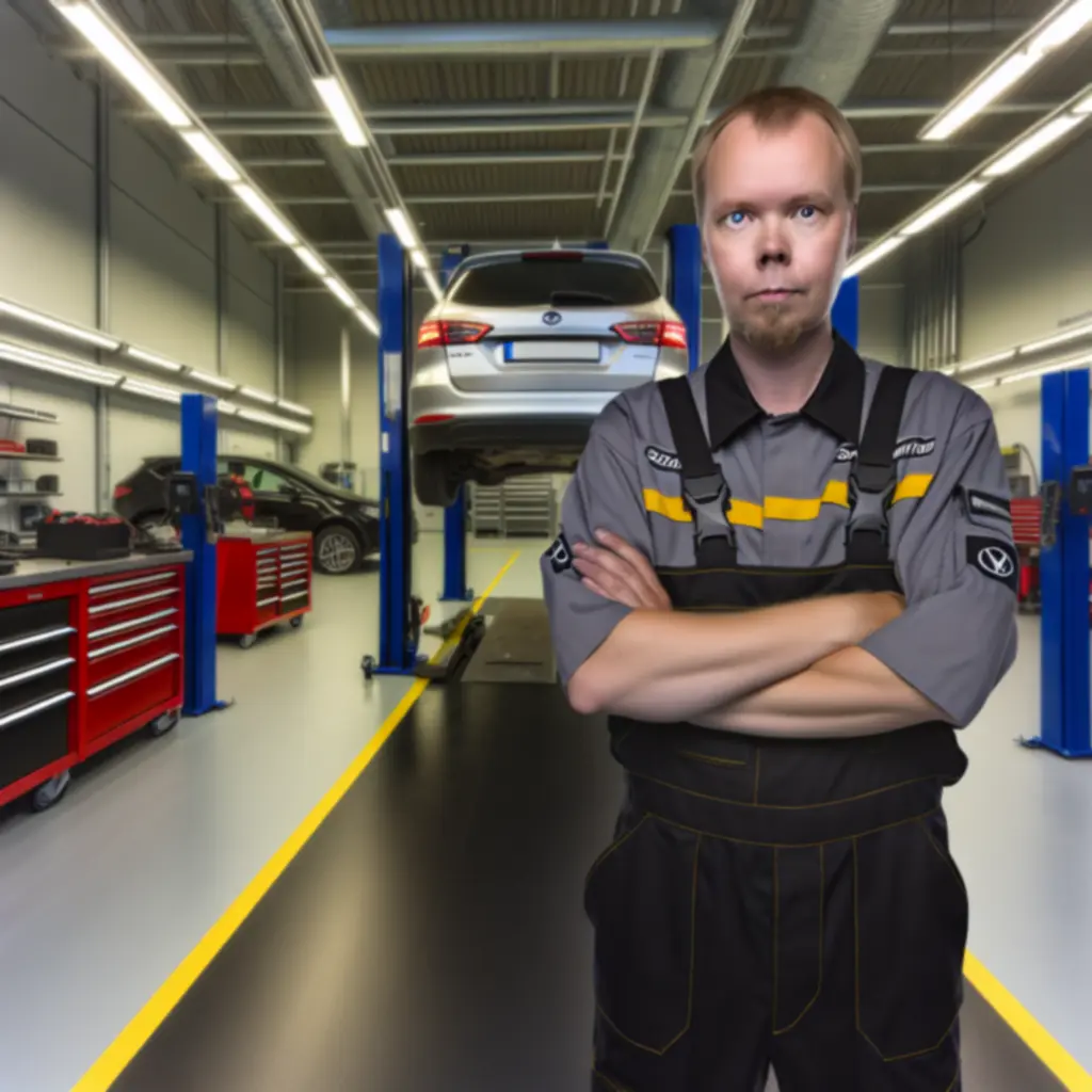 Fix Wheel Suomen kokenut autoasentaja työssään korjaamolla